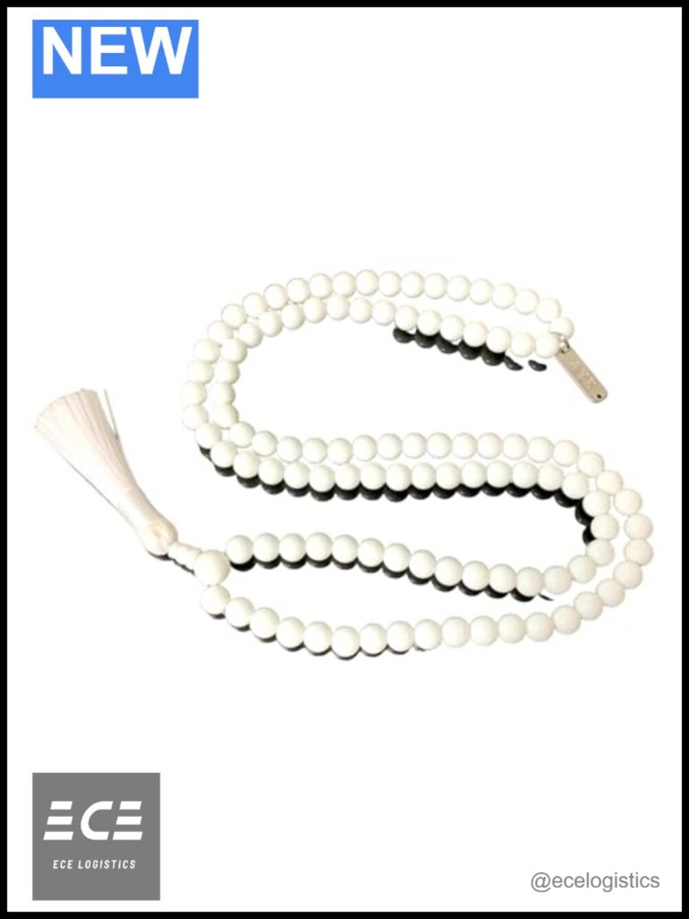 White Jade Mala Necklace 8mm Beads 108 Meditation Yoga Spiritual